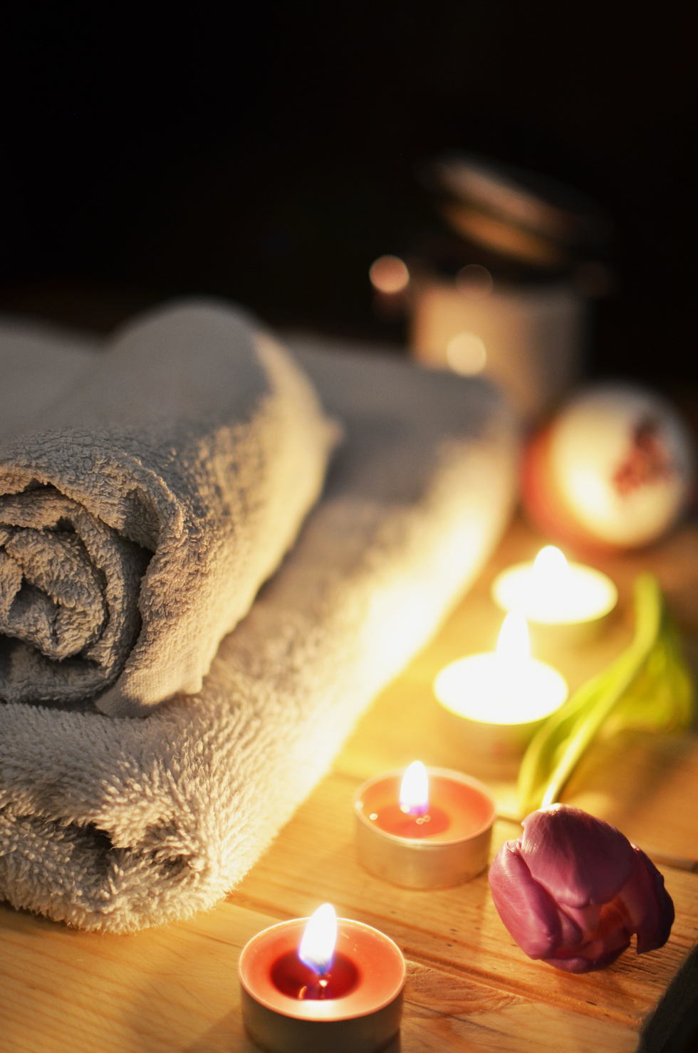 White Towels in a Spa